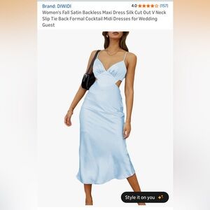 Elegant Light Blue Satin Dress